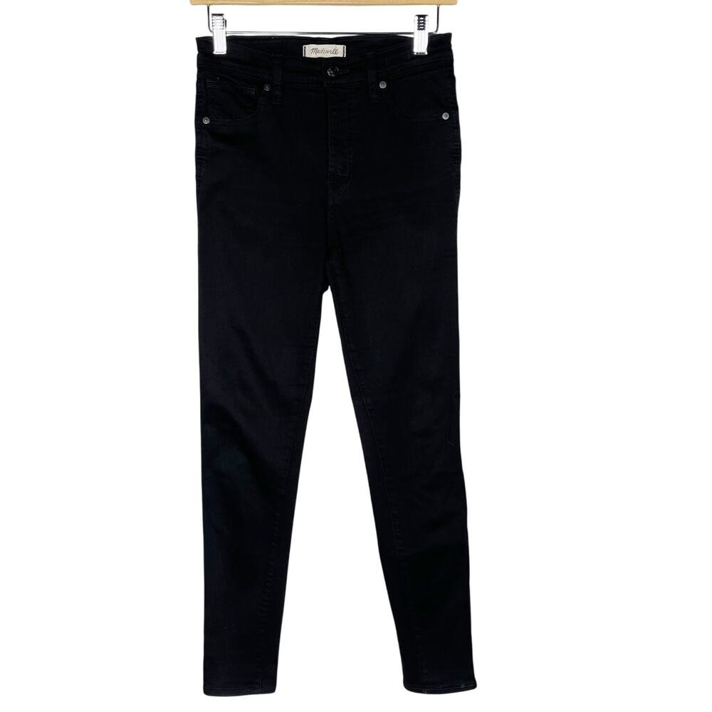Madewell Womens 26 Black 10" High-Rise Skinny Jeans in Carbondale Wash Cotton